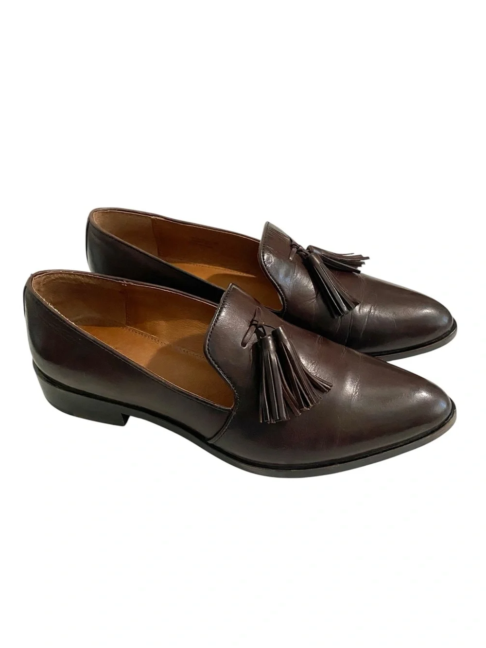 Frye Erica Venetian Leather Tassel Loafers Size 7 Preppy Classic Burgundy Brown